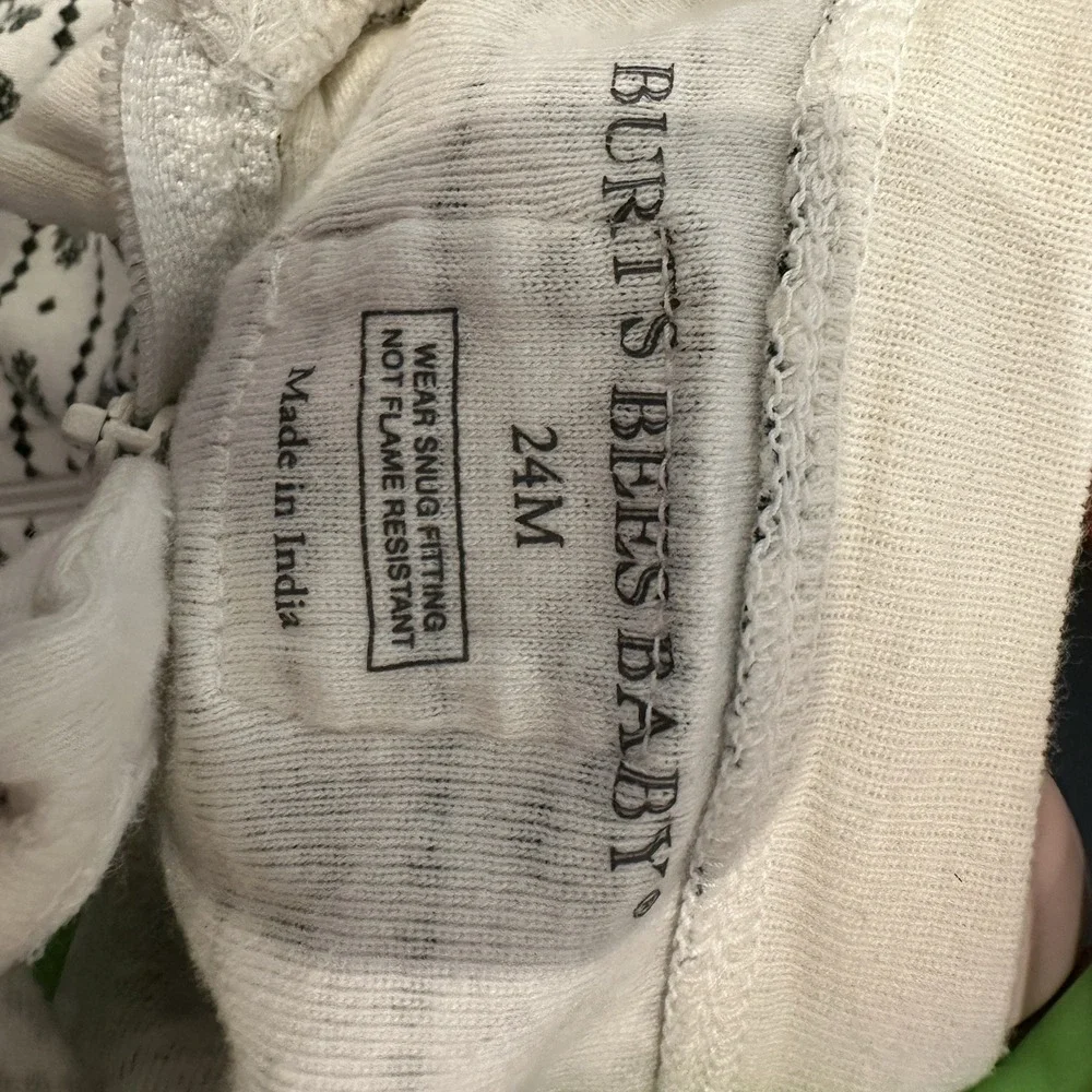 Burt's Bees Baby Footie Pajama Outfit, 24‎ Months, Cream Green